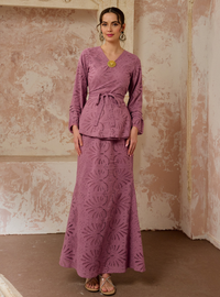 Seri Aishah Peplum Wrap Kurung - Lilac