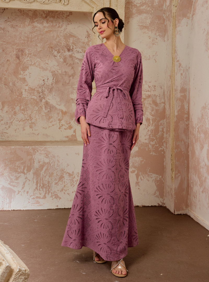 Seri Aishah Peplum Wrap Kurung - Lilac