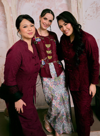 Manis Mawar Kebaya Top Only - Burgundy