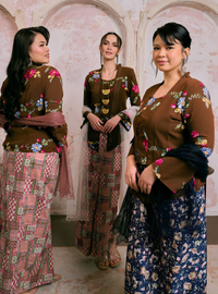 Manis Mawar Kebaya Top Only - Rich Brown