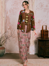 Manis Mawar Kebaya Top Only - Rich Brown