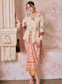 Manis Mawar Kebaya Top Only - Champagne