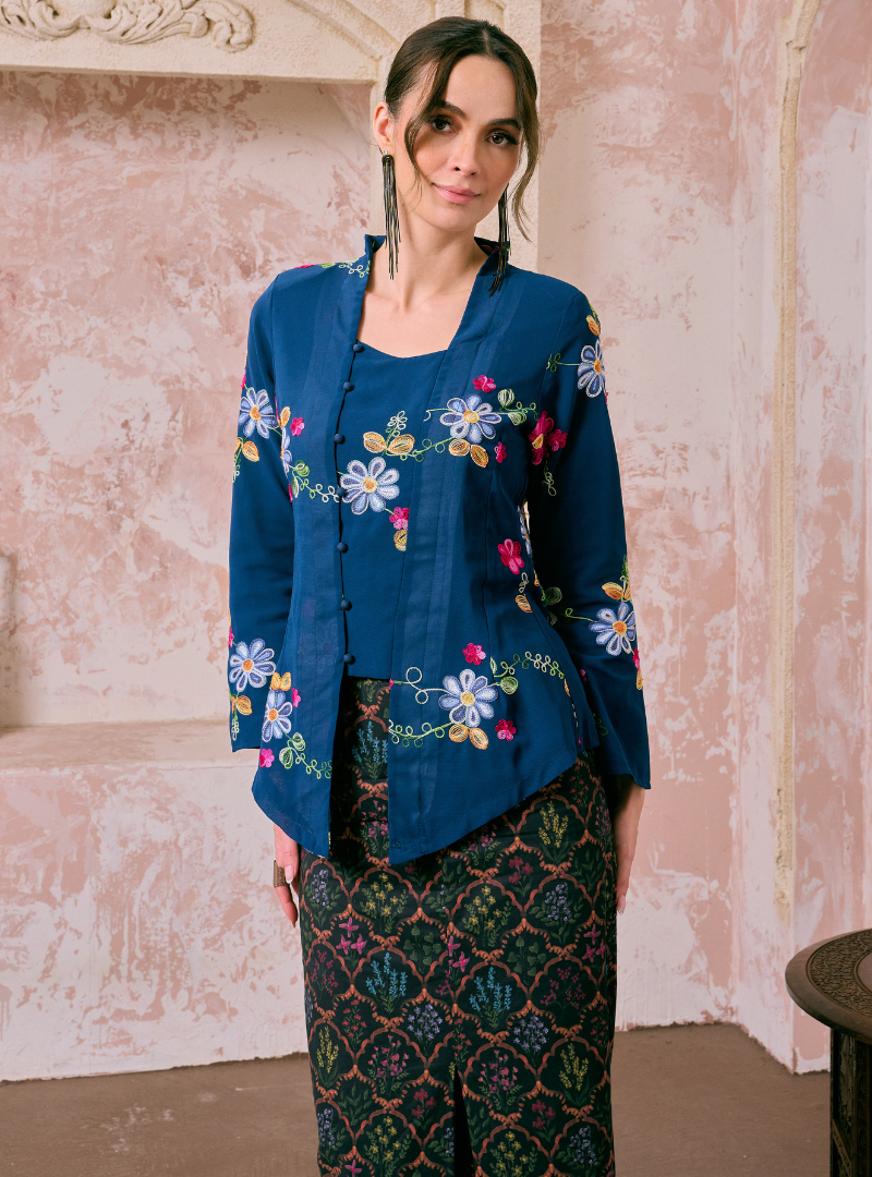 Manis Mawar Kebaya Top Only - Teal