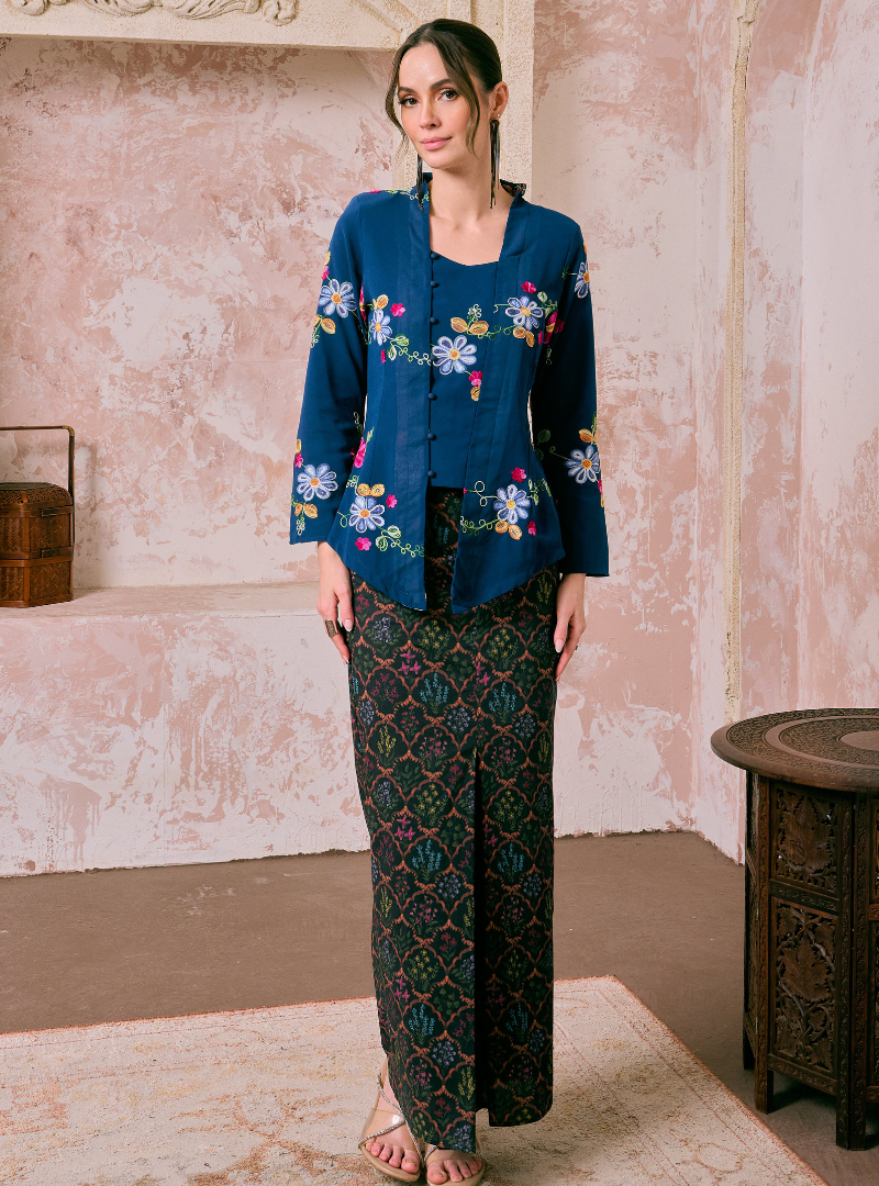 Manis Mawar Kebaya Top Only - Teal