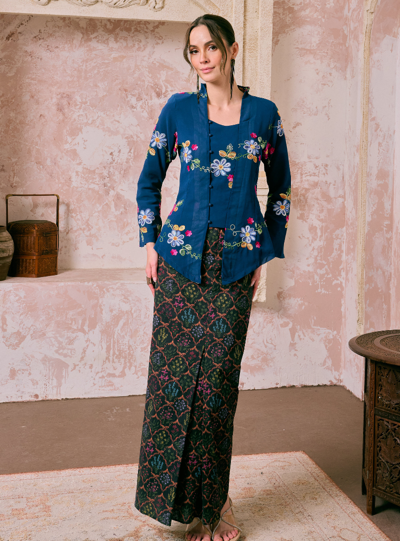 Manis Mawar Kebaya Top Only - Teal