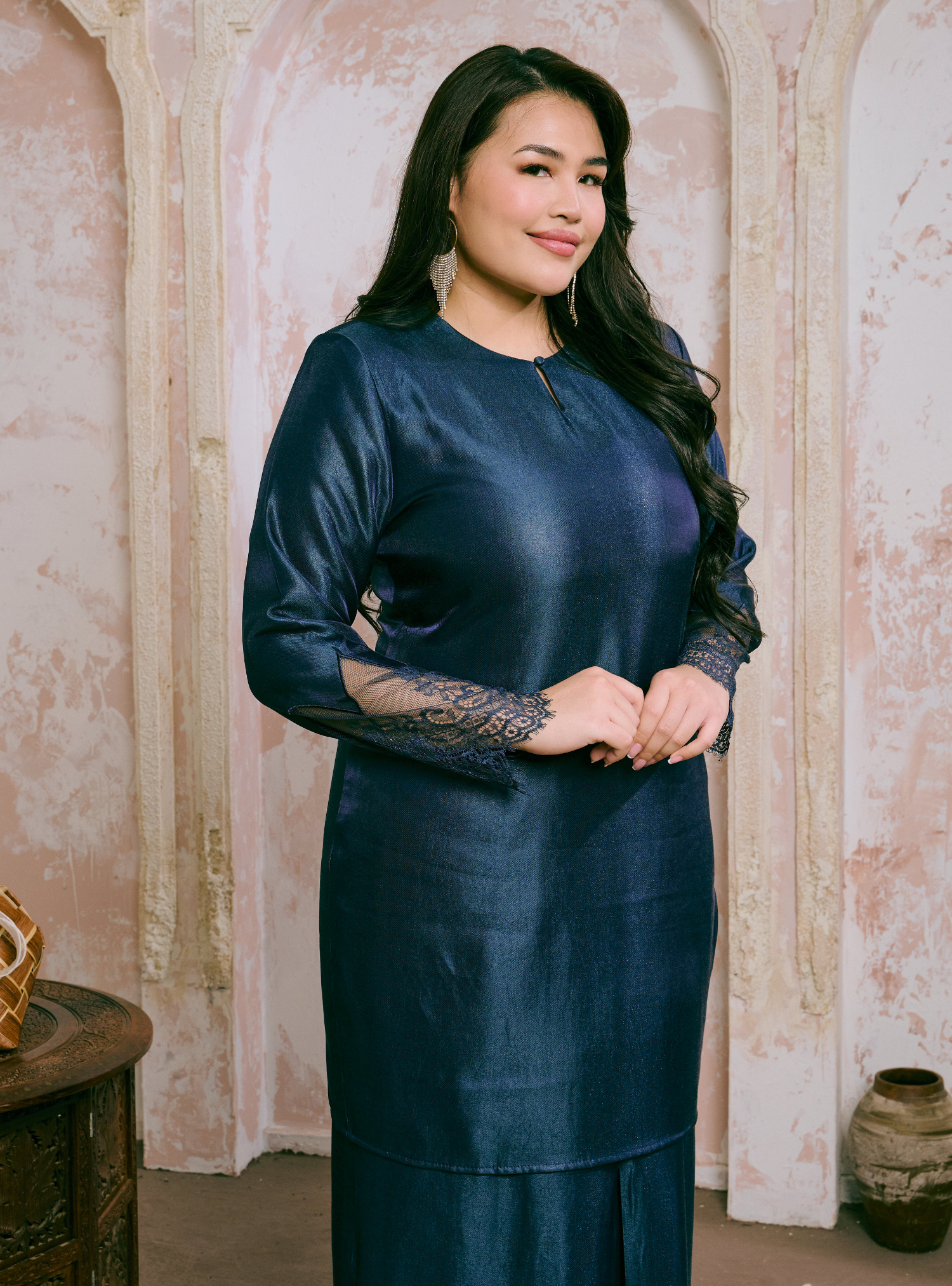 Manis Sofea Kurung Pahang - Midnight Blue