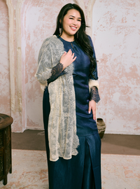 Manis Sofea Kurung Pahang - Midnight Blue