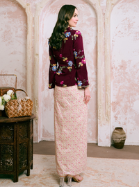 Manis Mawar Kebaya Top Only - Burgundy