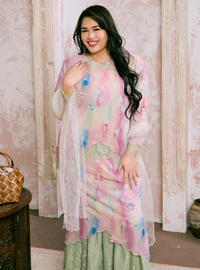 Santun Aminah 3D Lace Kurung - Matcha Strawberry