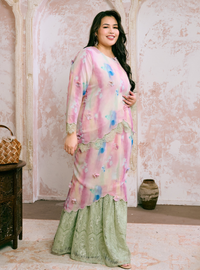 Santun Aminah 3D Lace Kurung - Matcha Strawberry