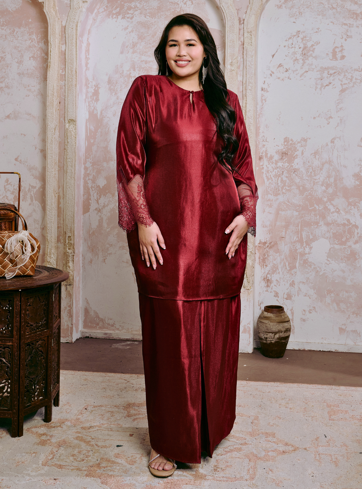 Manis Sofea Kurung Pahang - Maroon