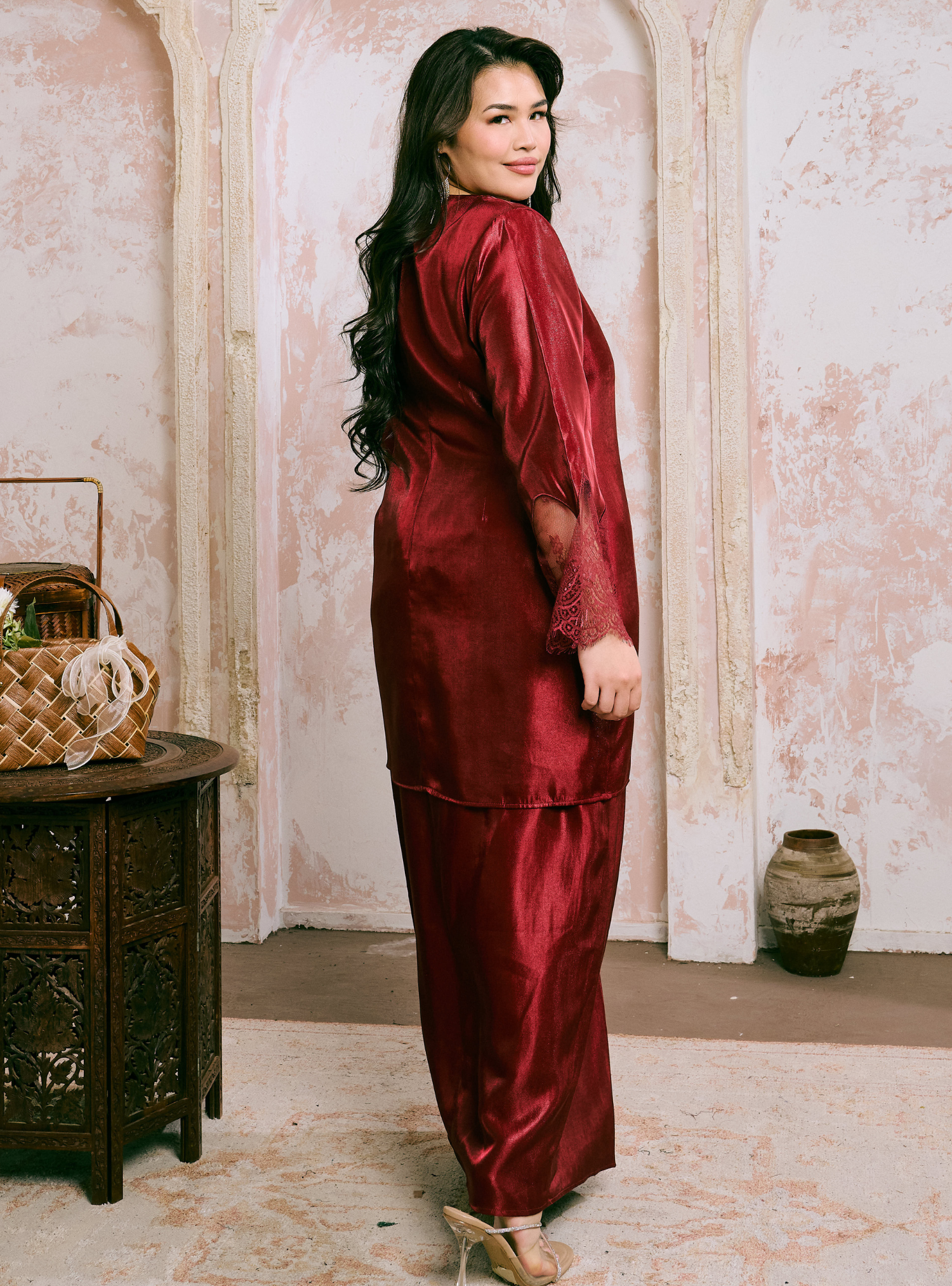Manis Sofea Kurung Pahang - Maroon