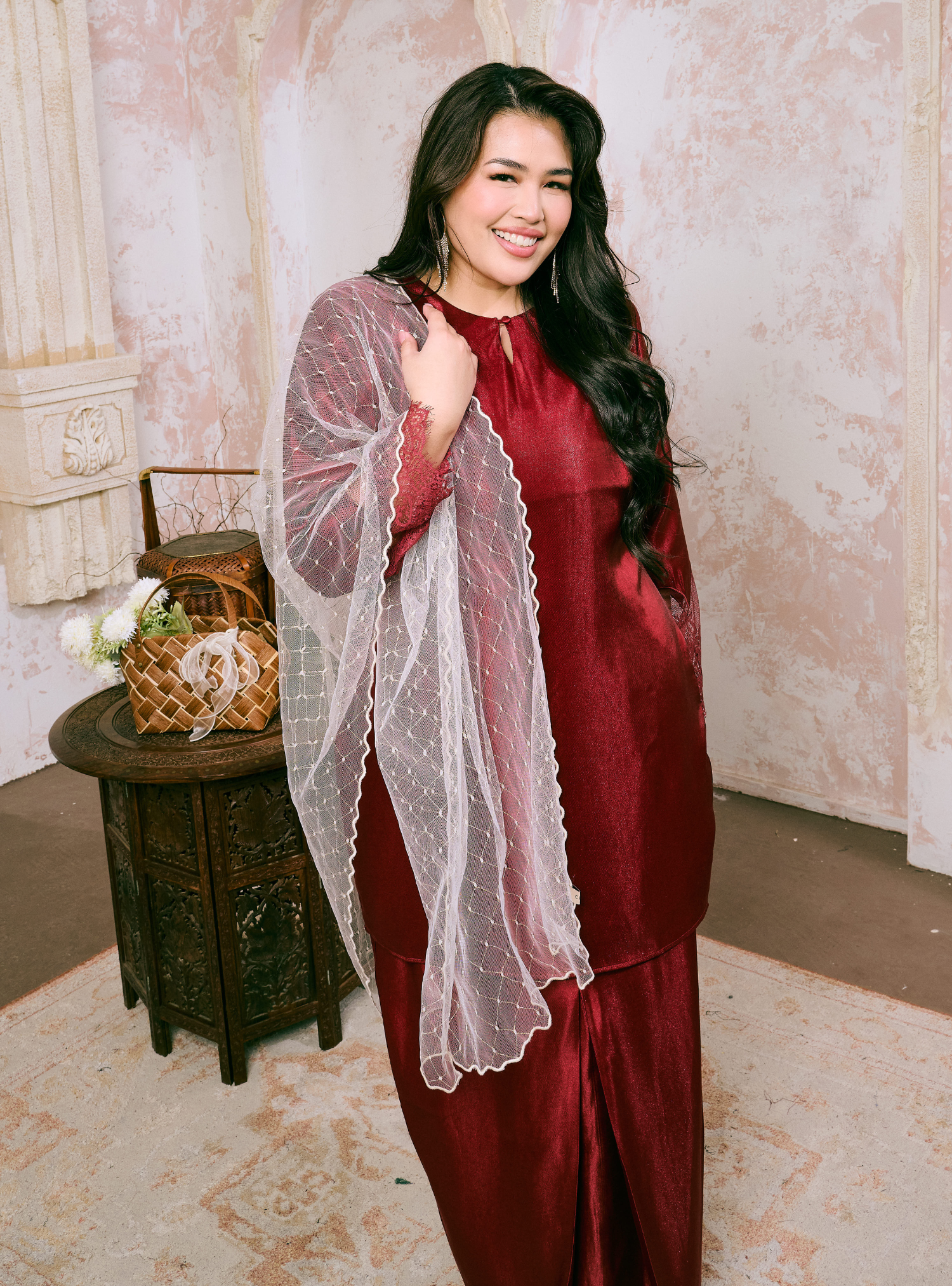 Manis Sofea Kurung Pahang - Maroon