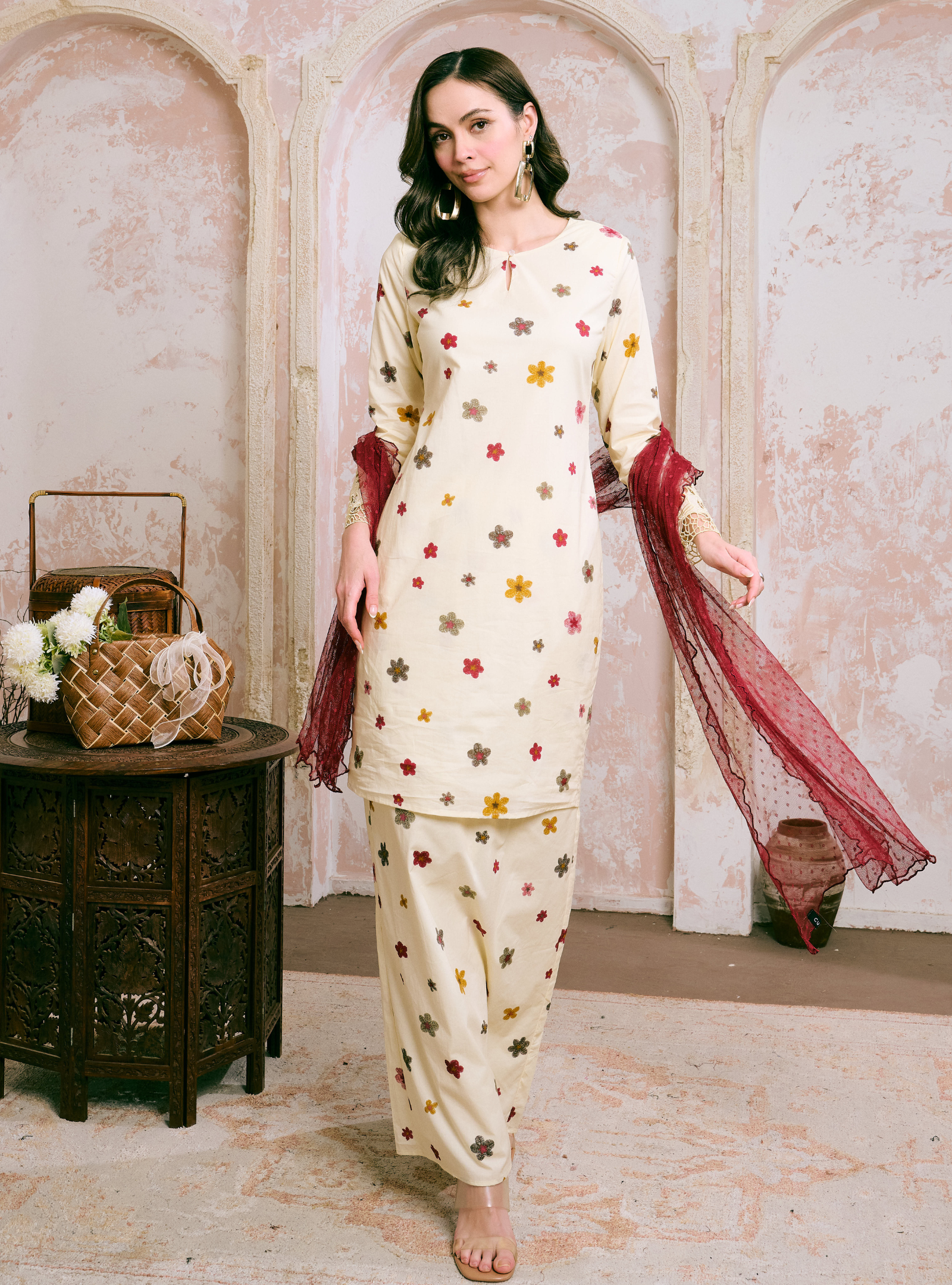 Santun Mia Kurung Pahang - Vera Flower