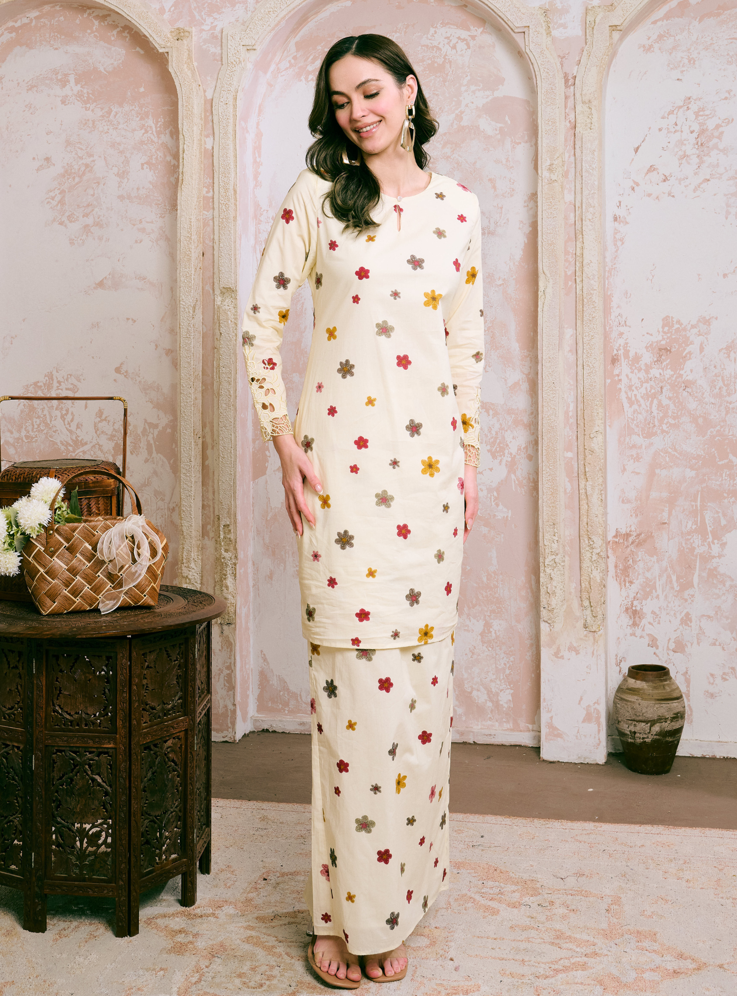 Santun Mia Kurung Pahang - Vera Flower