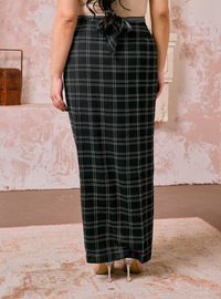 Melly Instant Pario Wrap Skirt Only - Black Double Line