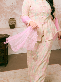 Orked Dotted Lace Selendang - Pink