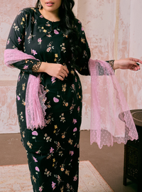 Orked Dotted Lace Selendang - Dusty Pink