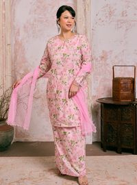 Santun Mia Kurung Pahang - Pink Matcha