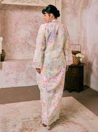 Santun Kadijah Embroidered Kebarung - Matcha Strawberry