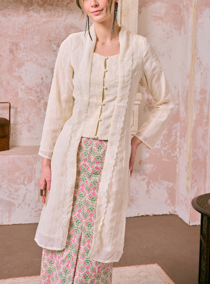 Santun Kaseh Kebarung Top only - White