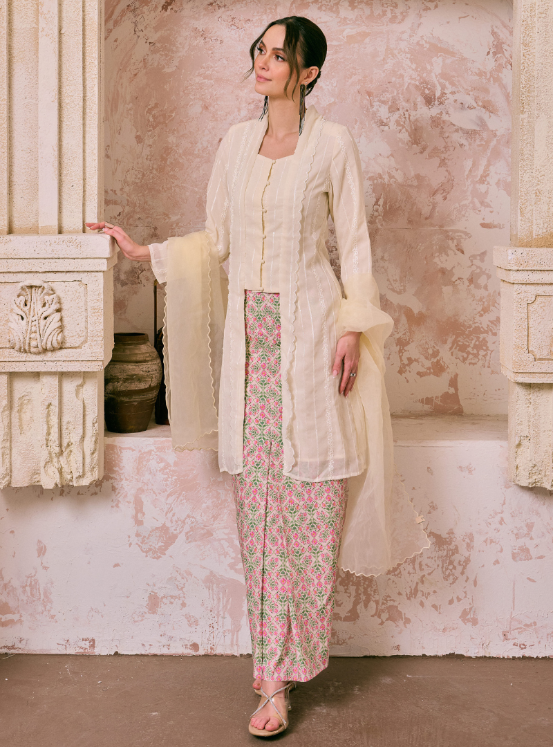 Santun Kaseh Kebarung Top only - White