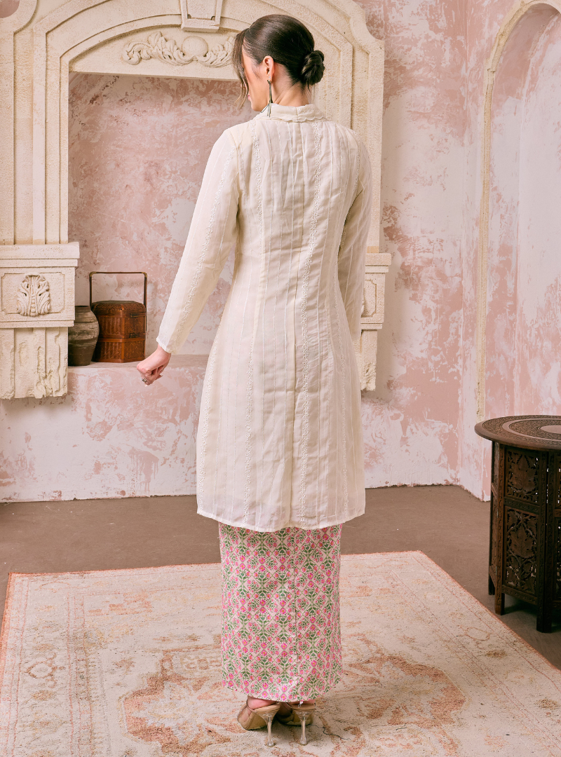 Santun Kaseh Kebarung Top only - White