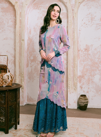 Santun Aminah 3D Lace Kurung - Teal