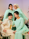 Tun Zera Peplum Embroidered Eyelet Kurung - Mint Green
